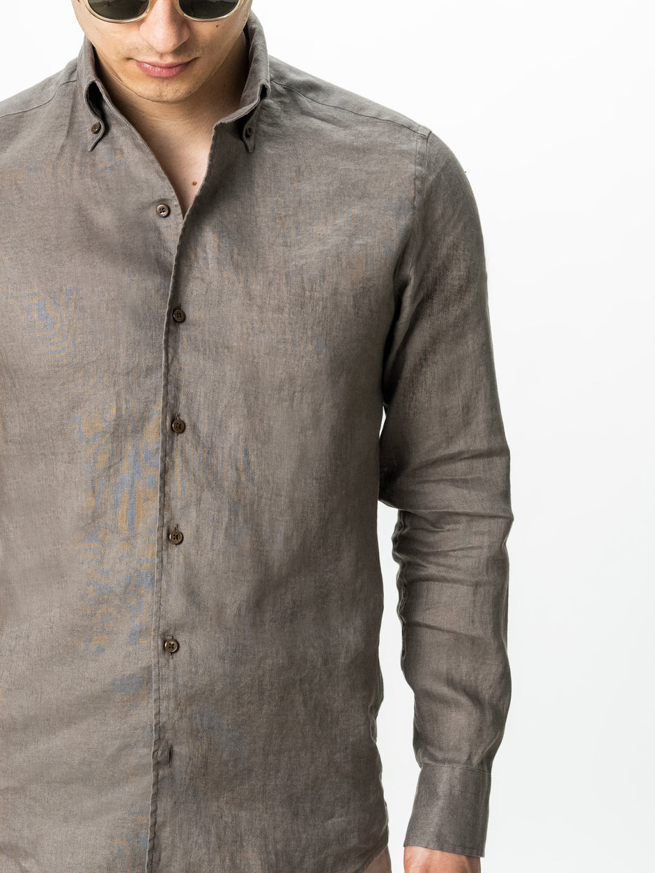 Camasa Barbati Bej Taupe Premium 100% In Guler One Piece BMan0078 (4)