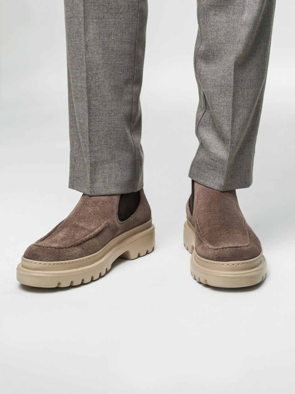 Ghete Barbati Maro Din Piele Intoarsa Cu Talpa Din Spuma BMan149 (9)