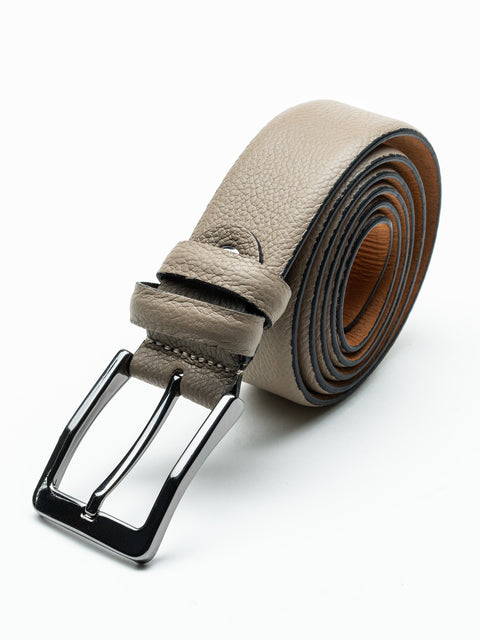 Curea Barbati Bej Imprimeu Oxford 100% Piele Naturala BMan111 (3)