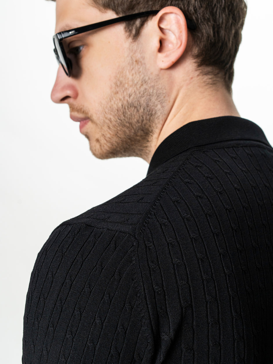 Tricou Barbati Polo Deschis Negru BMan0106 (5)