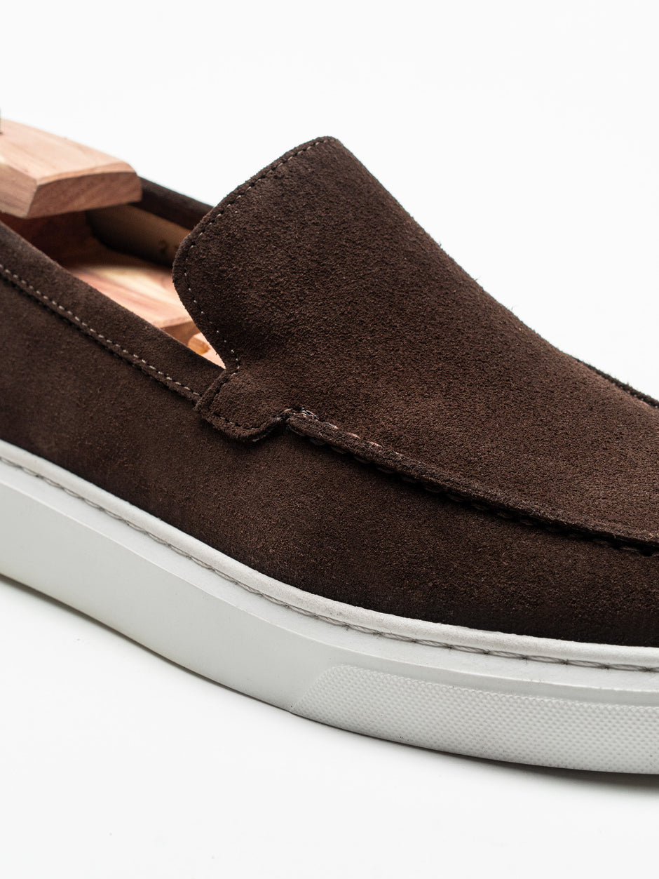 Mocasini Smart Casual Barbati Cafenii Din Piele Intoarsa BMan223 (3)