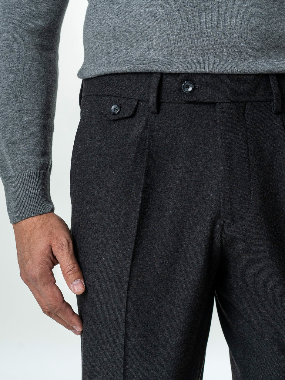 Pantaloni Eleganti Barbati Gri Inchis Din Lana Pentru Toamna BMan0103 (3)