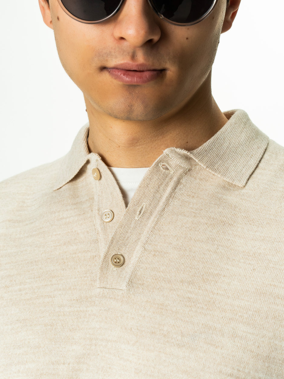 Pulover Barbati Crem Polo Din Lana Merinos BMan0051 (3)