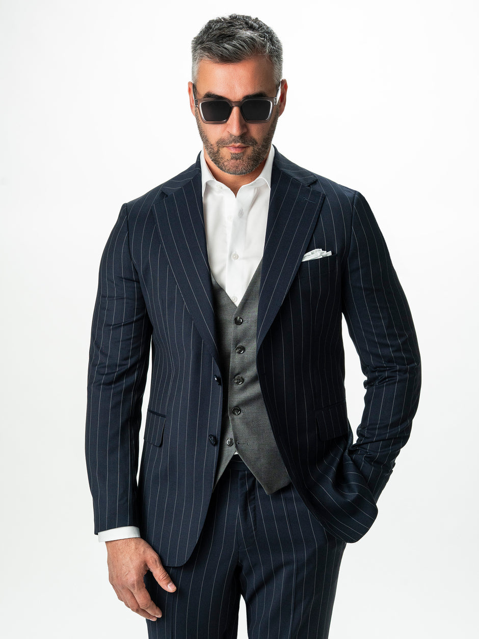 Costum Barbati Bleumarin Dungi Lana Vitale Barberis Super 110'S BMan0014 (6)