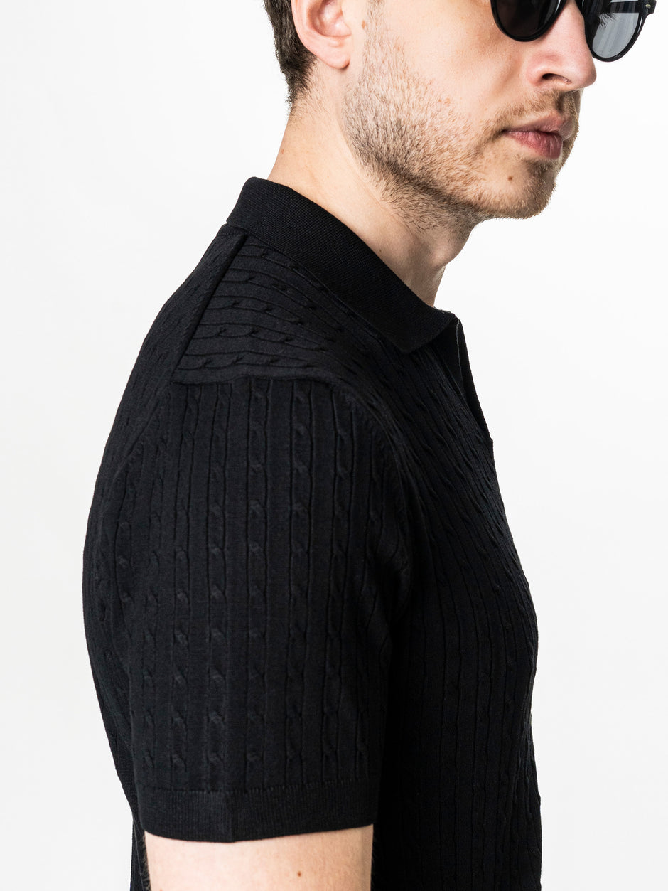 Tricou Barbati Polo Deschis Negru BMan0106 (7)