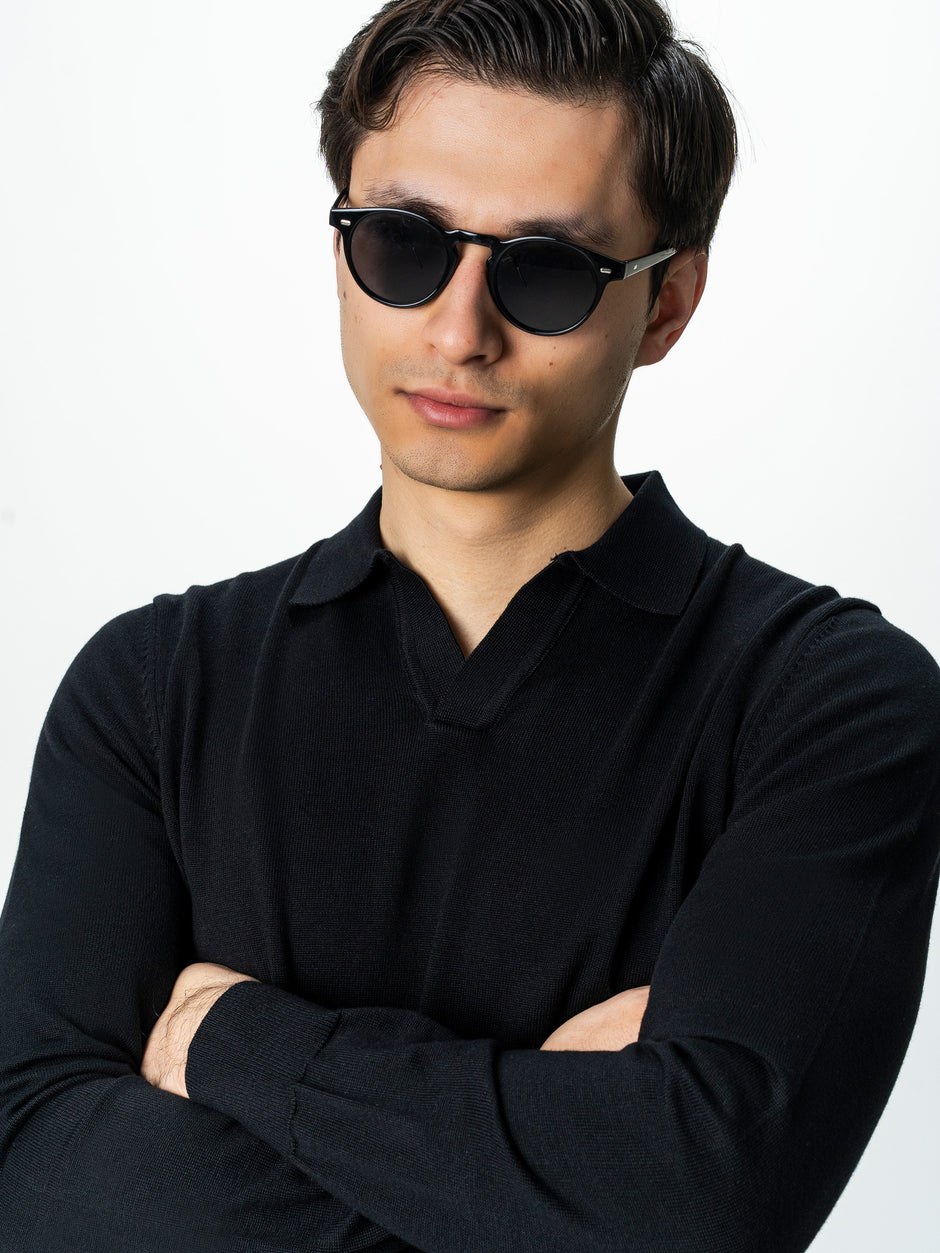 Pulover Polo Barbati Negru Din Bumbac Natural BMan0031 (3)