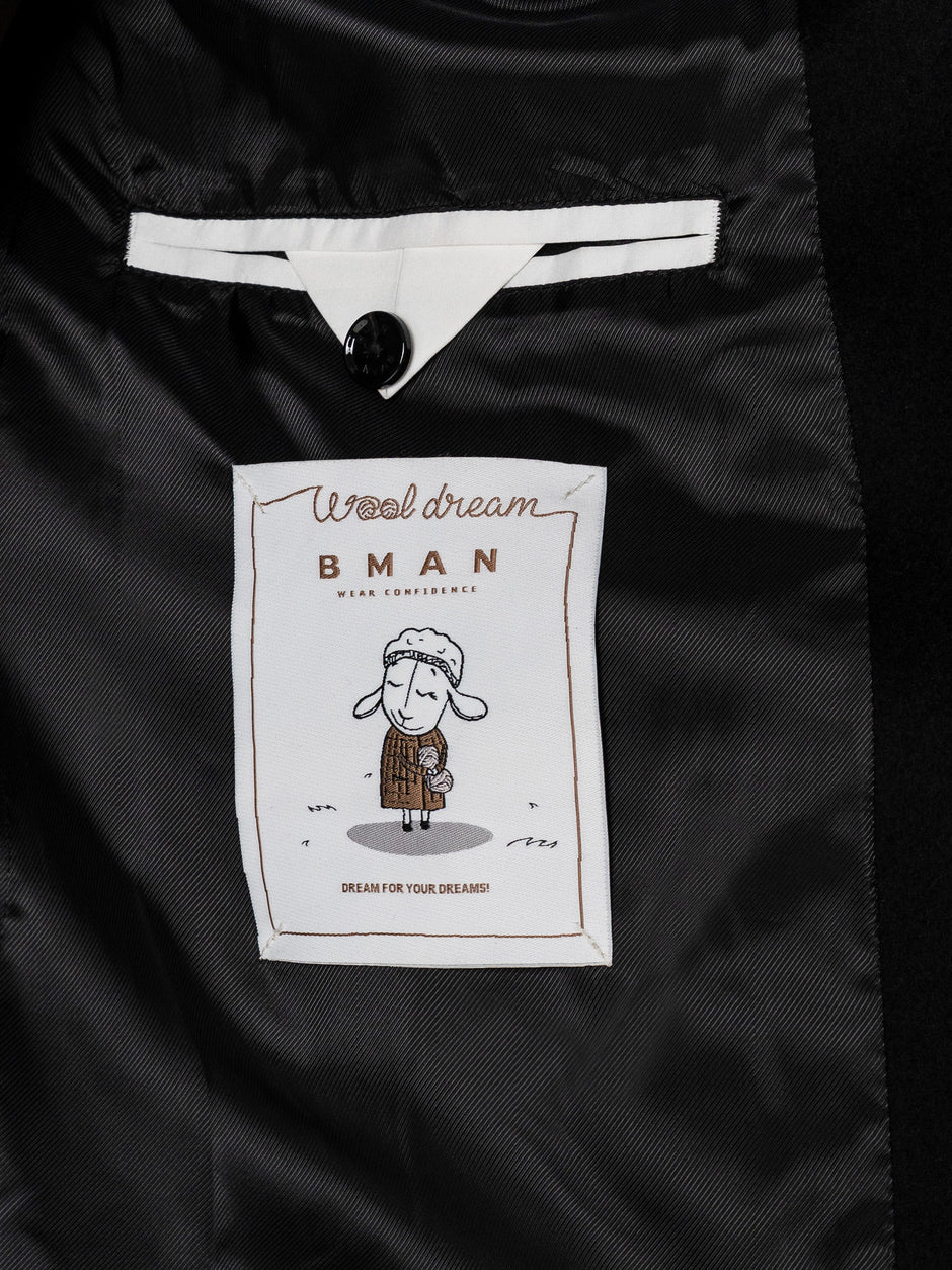 Palton Negru Barbati Relaxed Fit 100% Lana BMan0008 (9)
