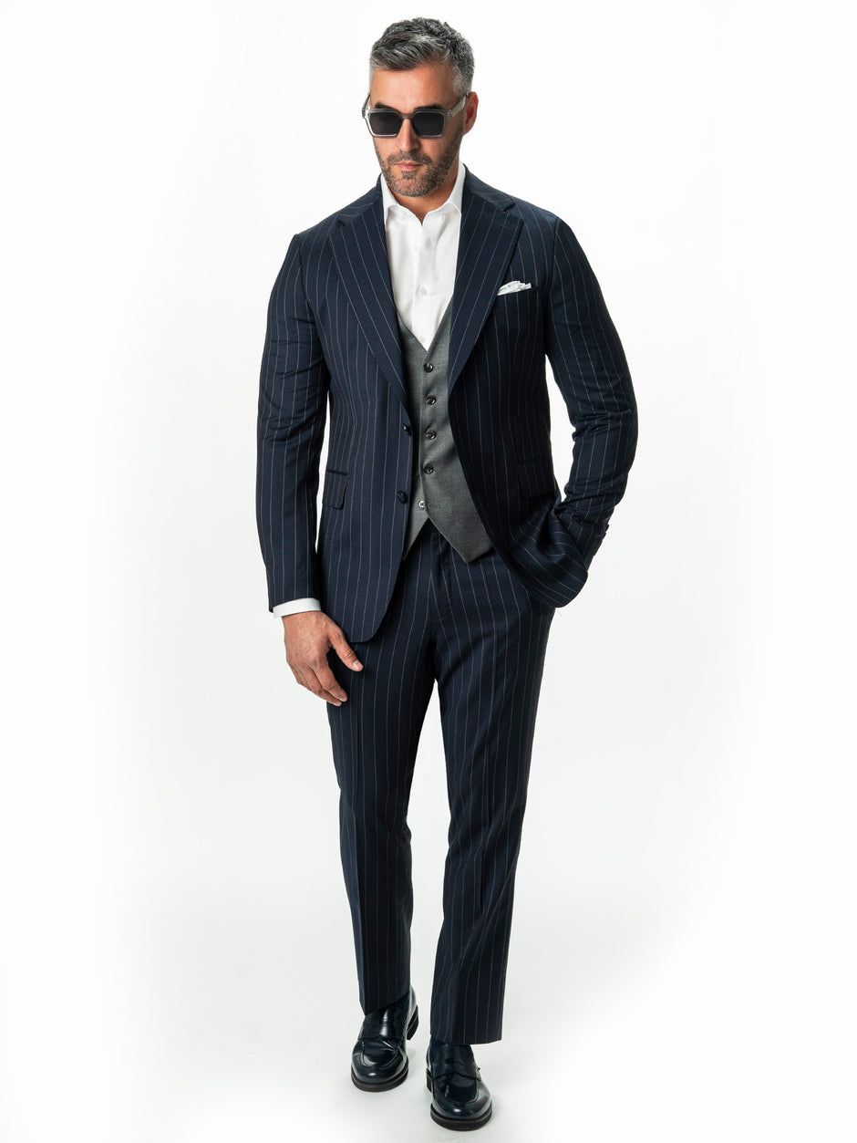 Costum Barbati Bleumarin Dungi Lana Vitale Barberis Super 110'S BMan0014 (4)