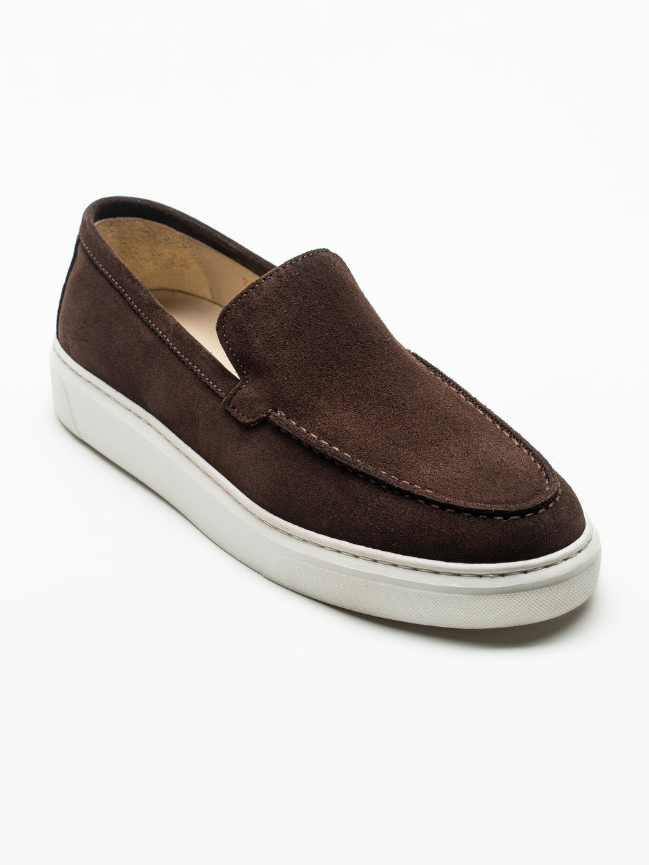 Mocasini Smart Casual Barbati Cafenii Din Piele Intoarsa BMan223 (5)