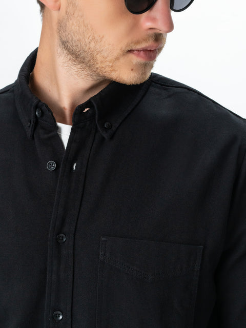 Camasa Casual Barbati Neagra De Toamna & Iarna Din Bumbac Tip Overshirt BMan0029 (6)