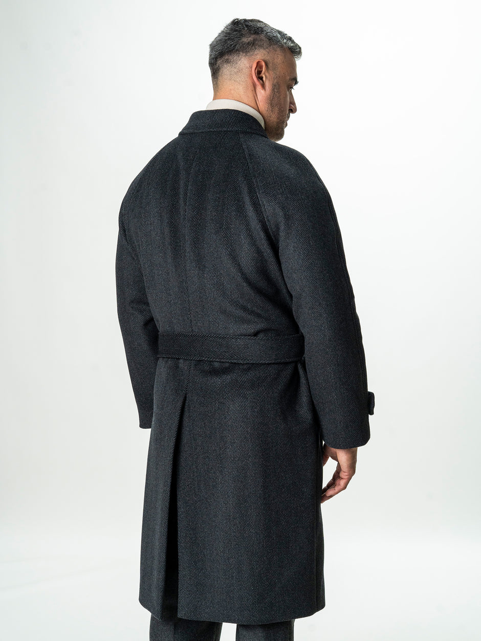 Palton Barbati Iarna Negru 100% Lana Twill BMan0006 (8)