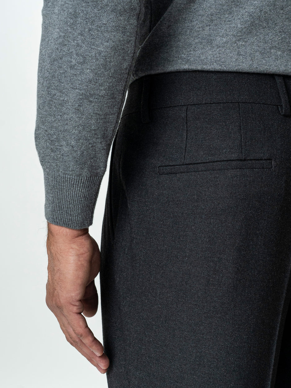 Pantaloni Eleganti Barbati Gri Inchis Din Lana Pentru Toamna BMan0103 (7)