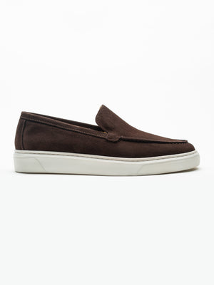 Mocasini Smart Casual Barbati Cafenii Din Piele Intoarsa BMan223