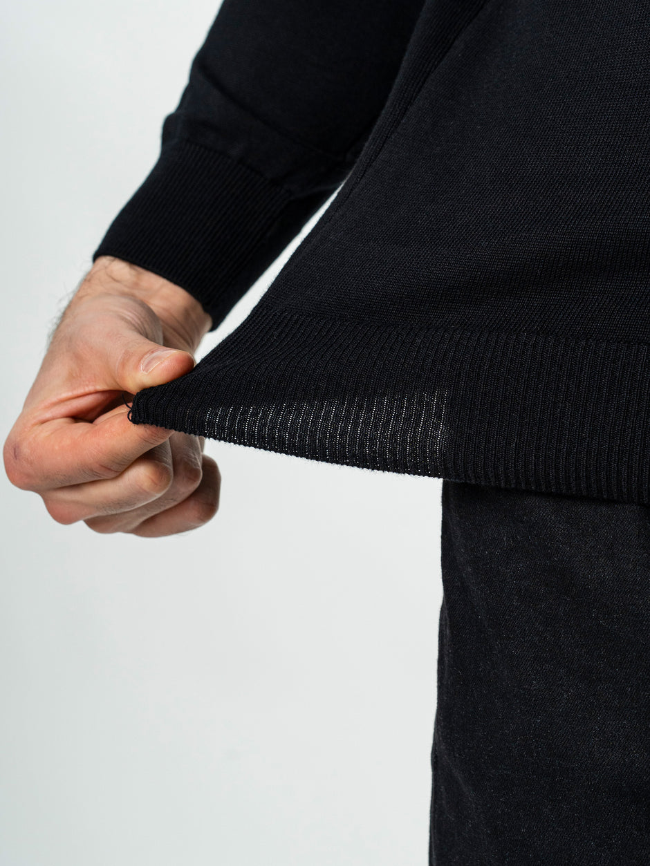 Pulover Polo Barbati Negru Din Bumbac Natural BMan0031 (6)