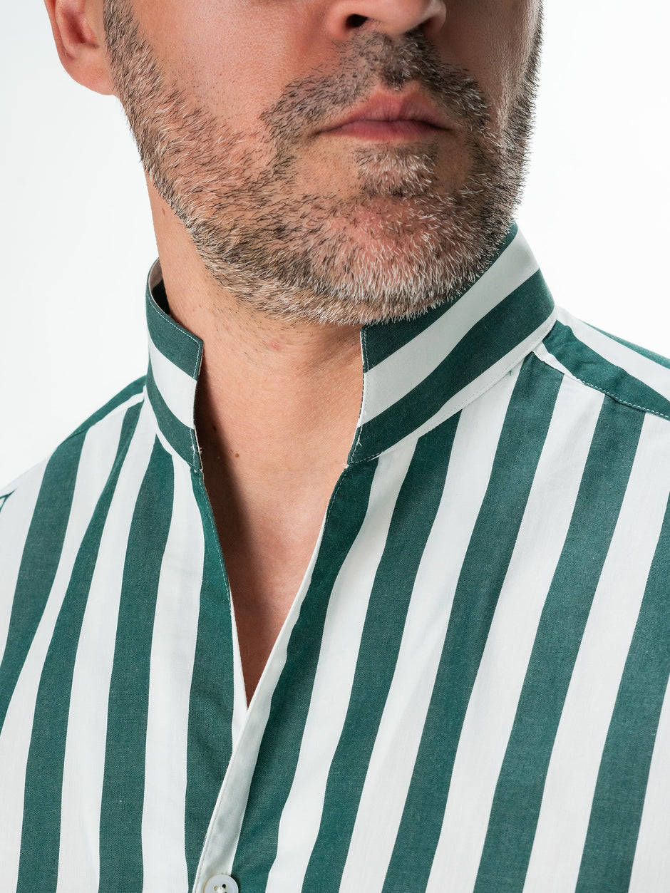 Camasa Smart Casual Barbati Verde In Dungi Design Monaco BMan0047 (3)