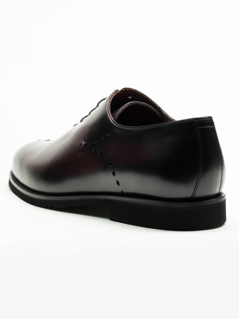 Pantofi Barbati Eleganti Oxford Bordo Patina Piele Naturala Design Prato Insertie Bombeu BMan0405 (8)