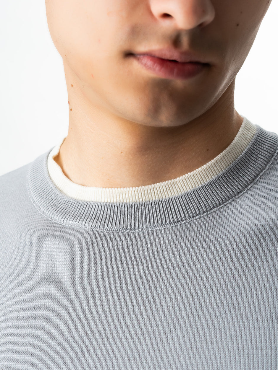 Pulover Barbati Casual Din Bumbac Gri Guler Circular Dublat BMan0011 (2)