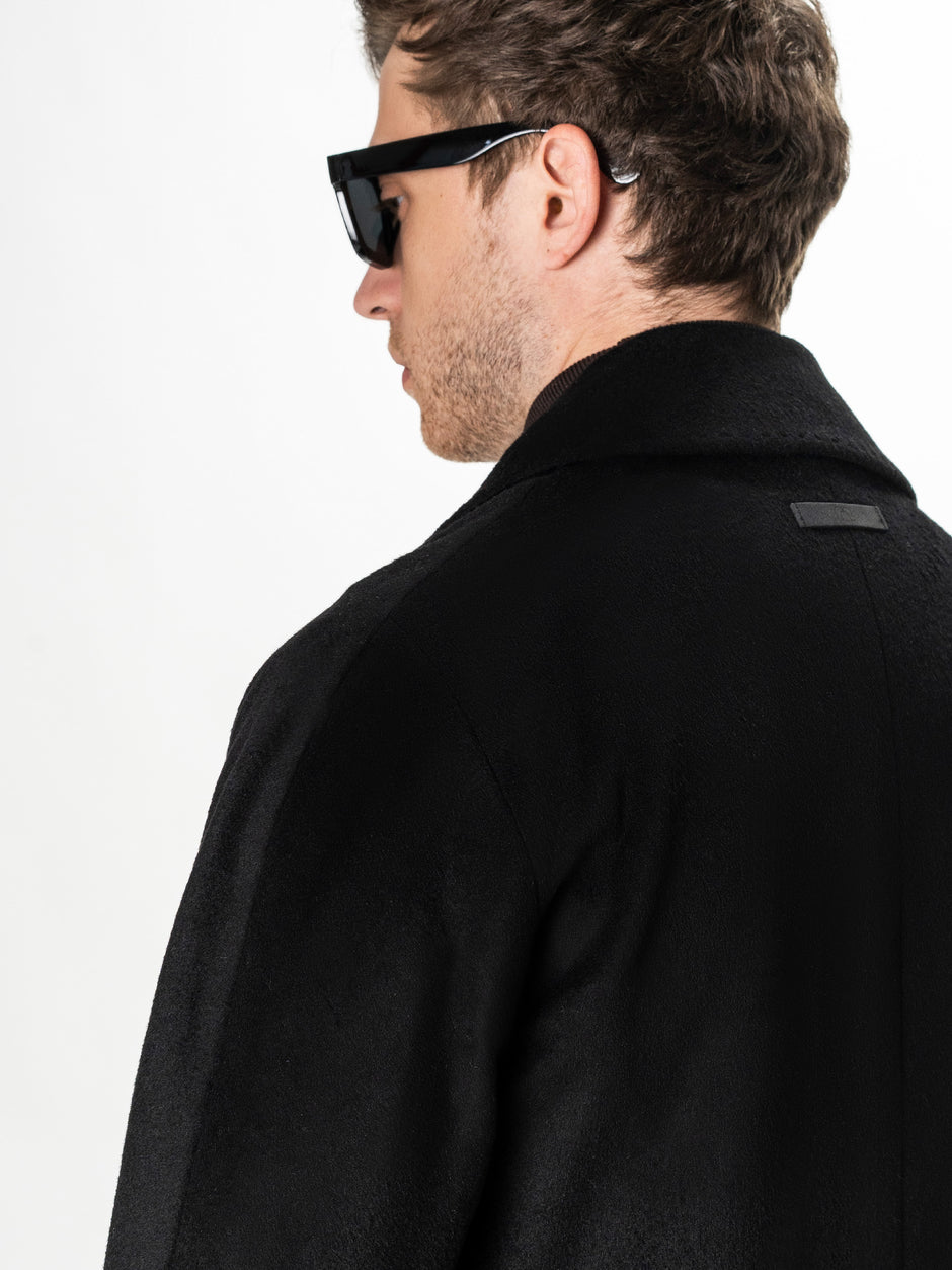 Palton Negru Barbati Relaxed Fit 100% Lana BMan0008 (8)