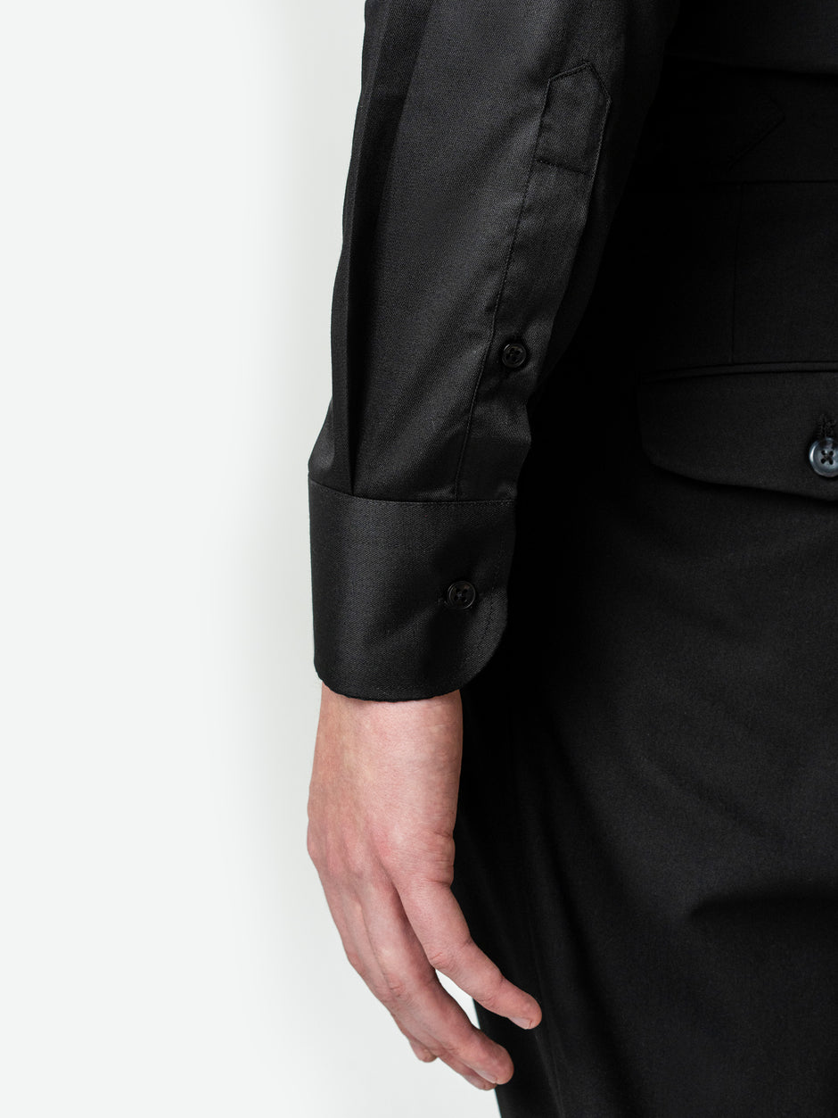 Camasa Barbati Eleganta Neagra 100% Bumbac Usor De Calcat All Season BMan0060 (6)