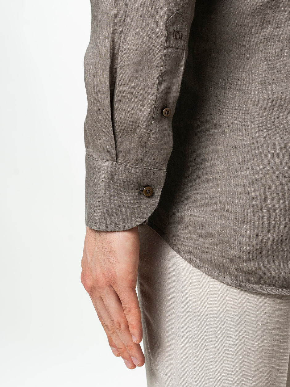 Camasa Barbati Bej Taupe Premium 100% In Guler One Piece BMan0078 (8)