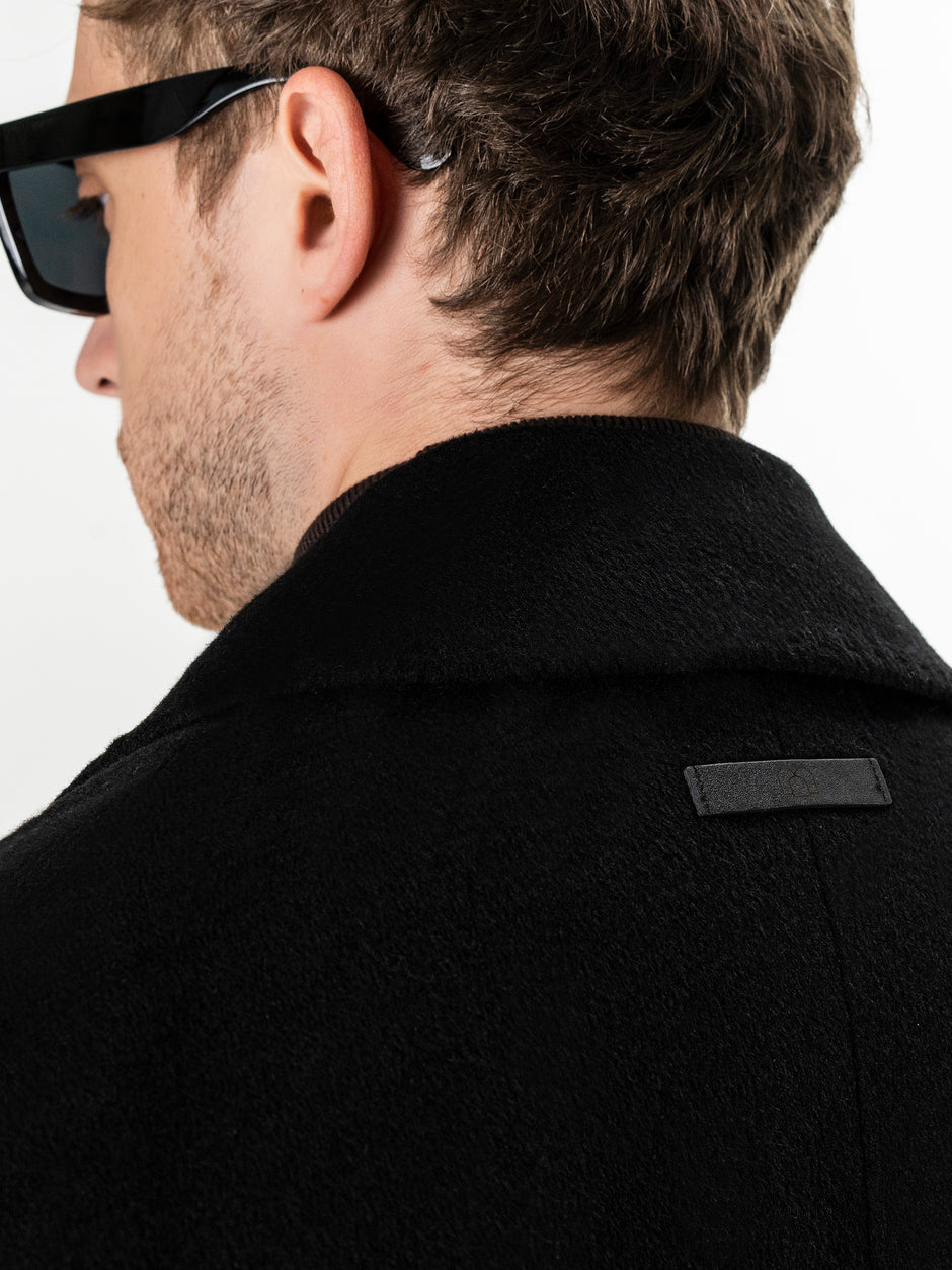 Palton Negru Barbati Relaxed Fit 100% Lana BMan0008 (10)