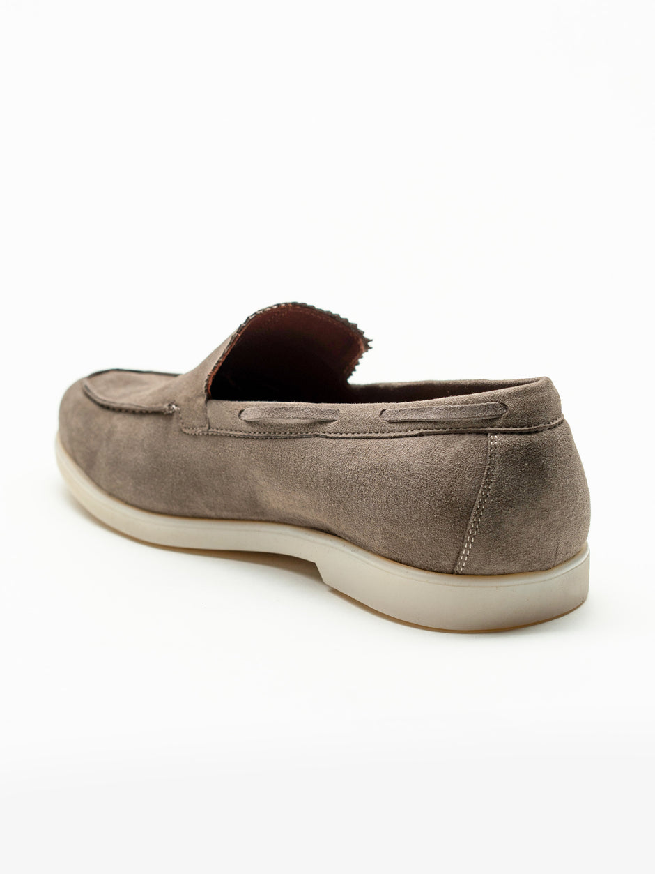 Mocasini Loafers Bej Taupe Barbati 100% Piele Intoarsa BMan197 (6)