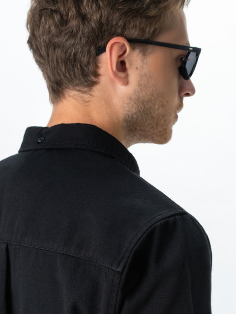 Camasa Casual Barbati Neagra De Toamna & Iarna Din Bumbac Tip Overshirt BMan0029 (8)