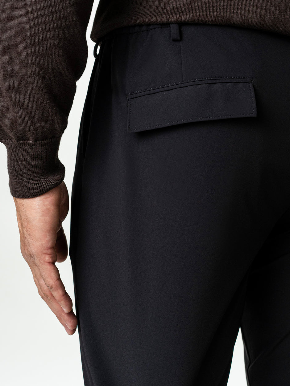 Pantaloni Flexo Cu Snur Barbati Negri Din Spandex Milano BMan0100 (6)