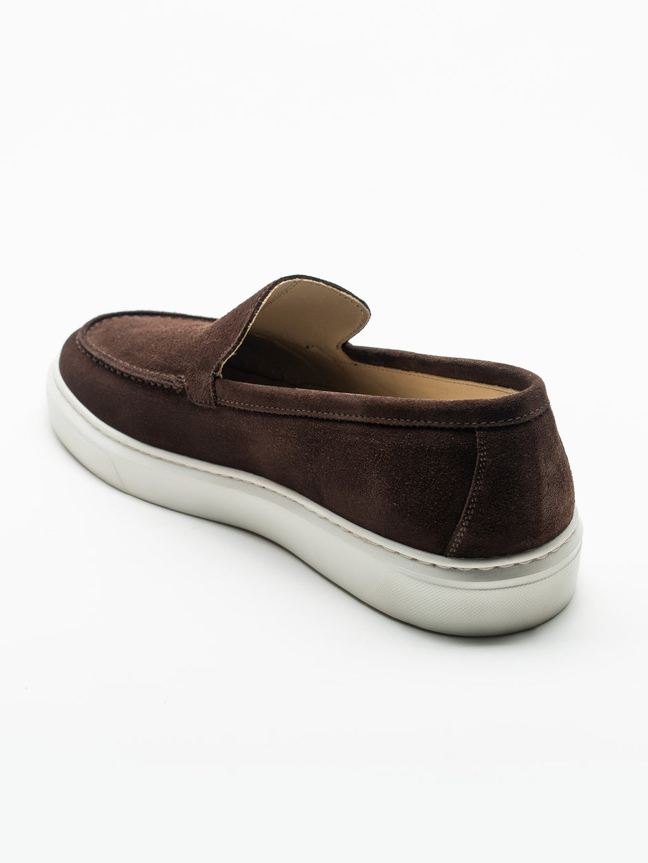 Mocasini Smart Casual Barbati Cafenii Din Piele Intoarsa BMan223 (8)