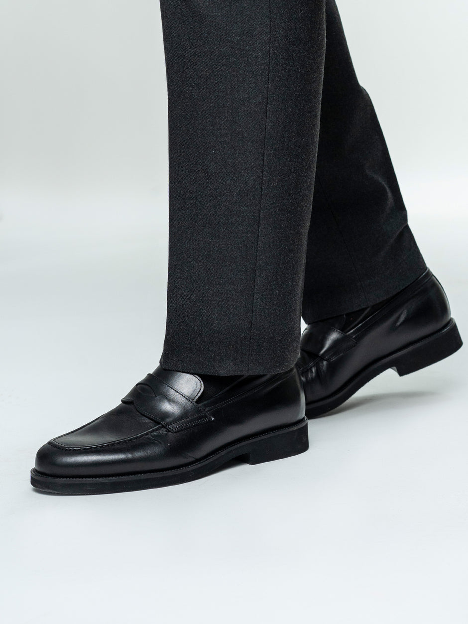 Pantaloni Eleganti Barbati Gri Inchis Din Lana Pentru Toamna BMan0103 (8)