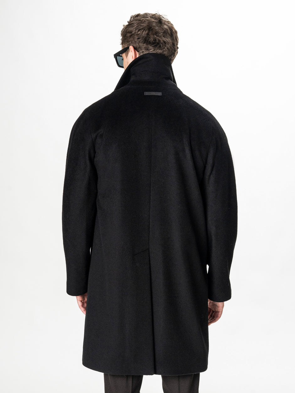 Palton Negru Barbati Relaxed Fit 100% Lana BMan0008 (11)