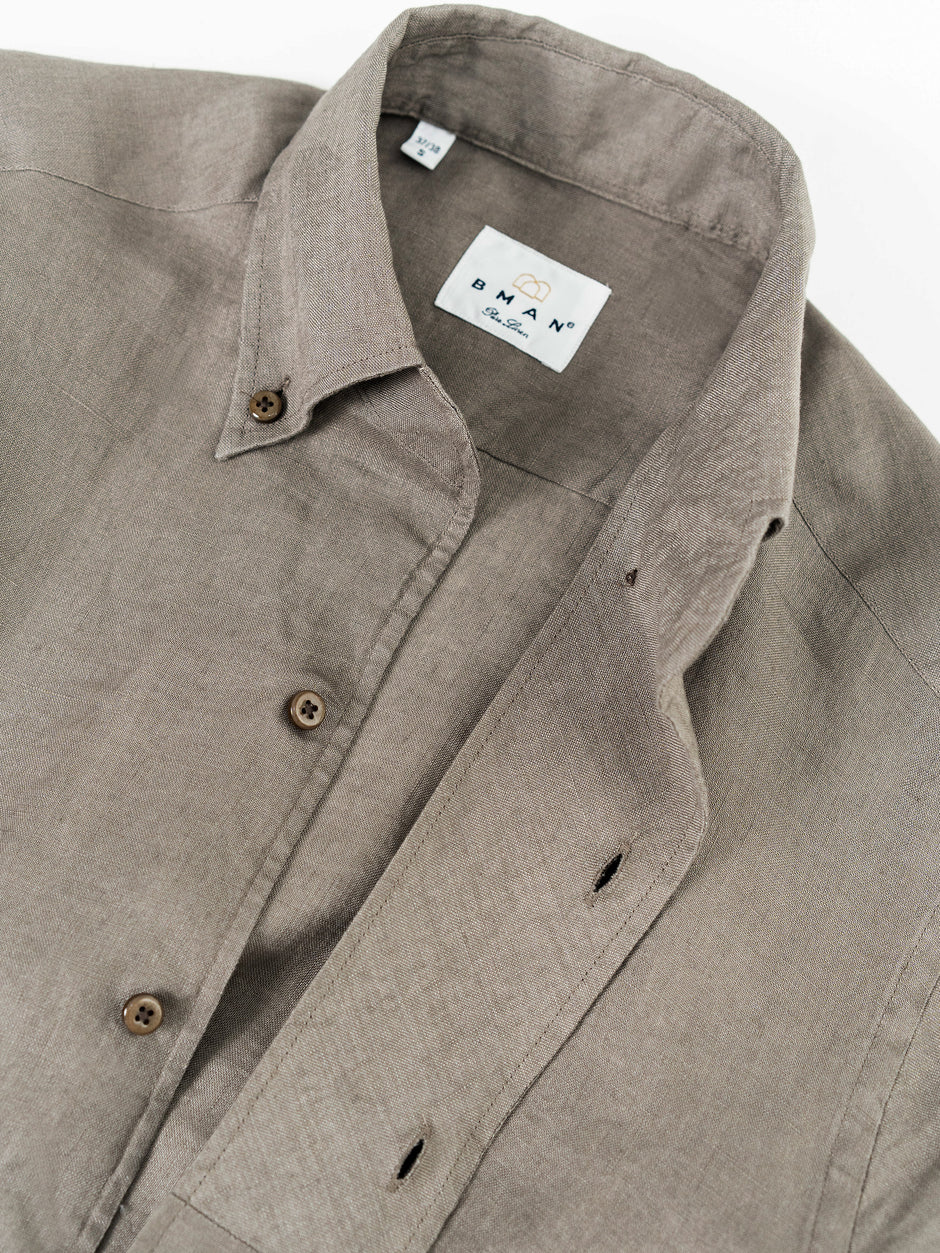 Camasa Barbati Bej Taupe Premium 100% In Guler One Piece BMan0078 (6)