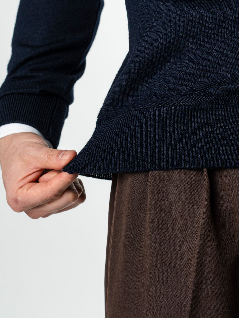 Pulover Bleumarin Barbati Cu Nasturi Tip Cardigan BMan0038 (9)