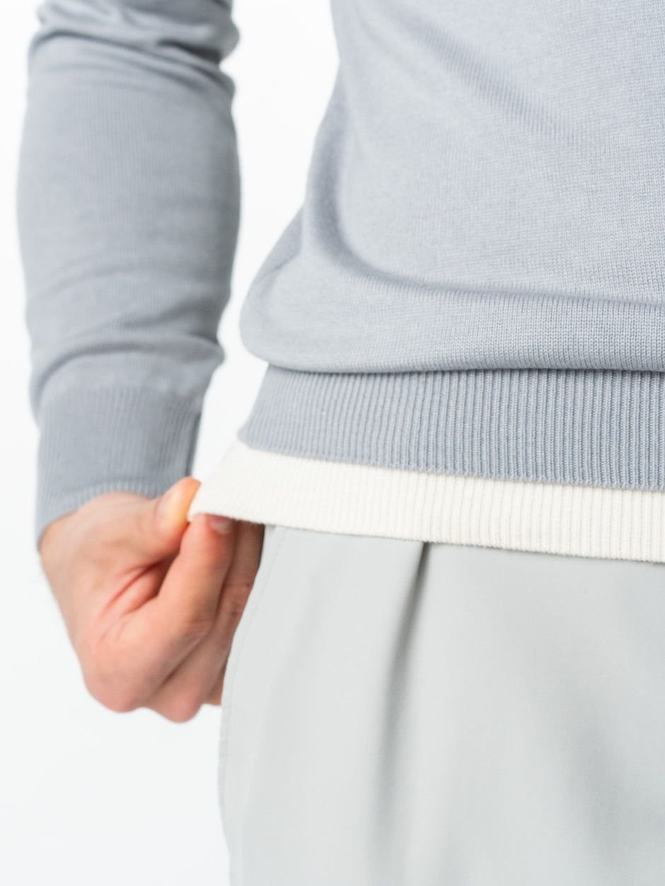 Pulover Barbati Casual Din Bumbac Gri Guler Circular Dublat BMan0011 (7)