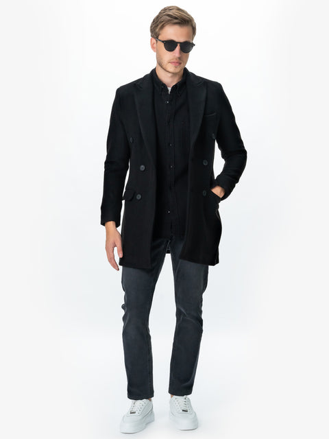Camasa Casual Barbati Neagra De Toamna & Iarna Din Bumbac Tip Overshirt BMan0029 (7)