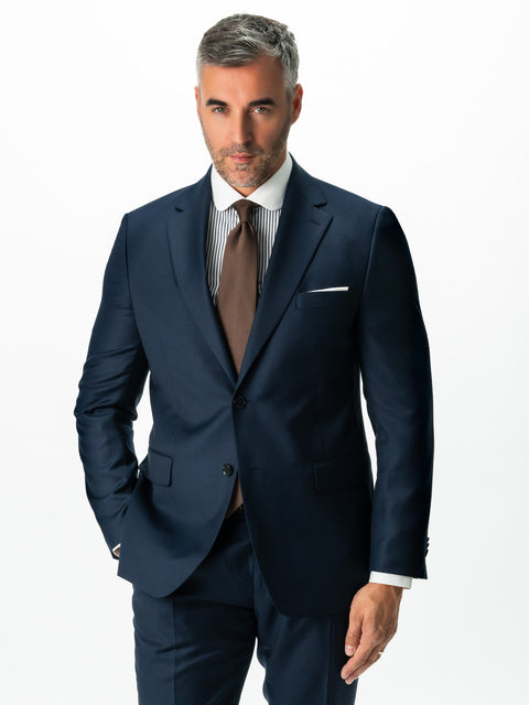 Camasa Eleganta Premium Guler Club Vintage Bărbați Alba In Dungi Bleumarin Bumbac Italienesc Monti BMan0035 (7)