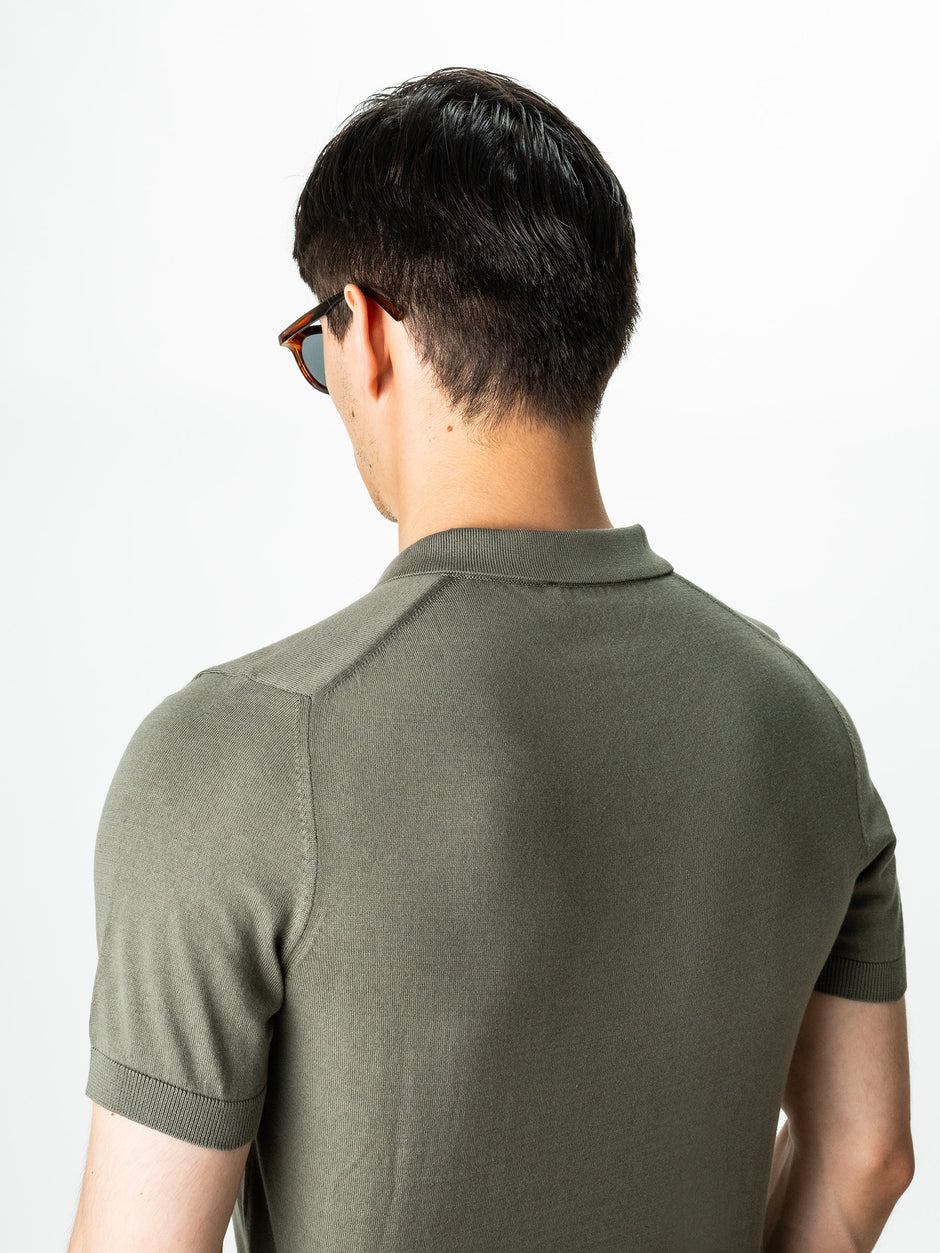 Tricou Bărbați Polo Modern Verde Kaki Vară  Bumbac Natural BMan286 (9)