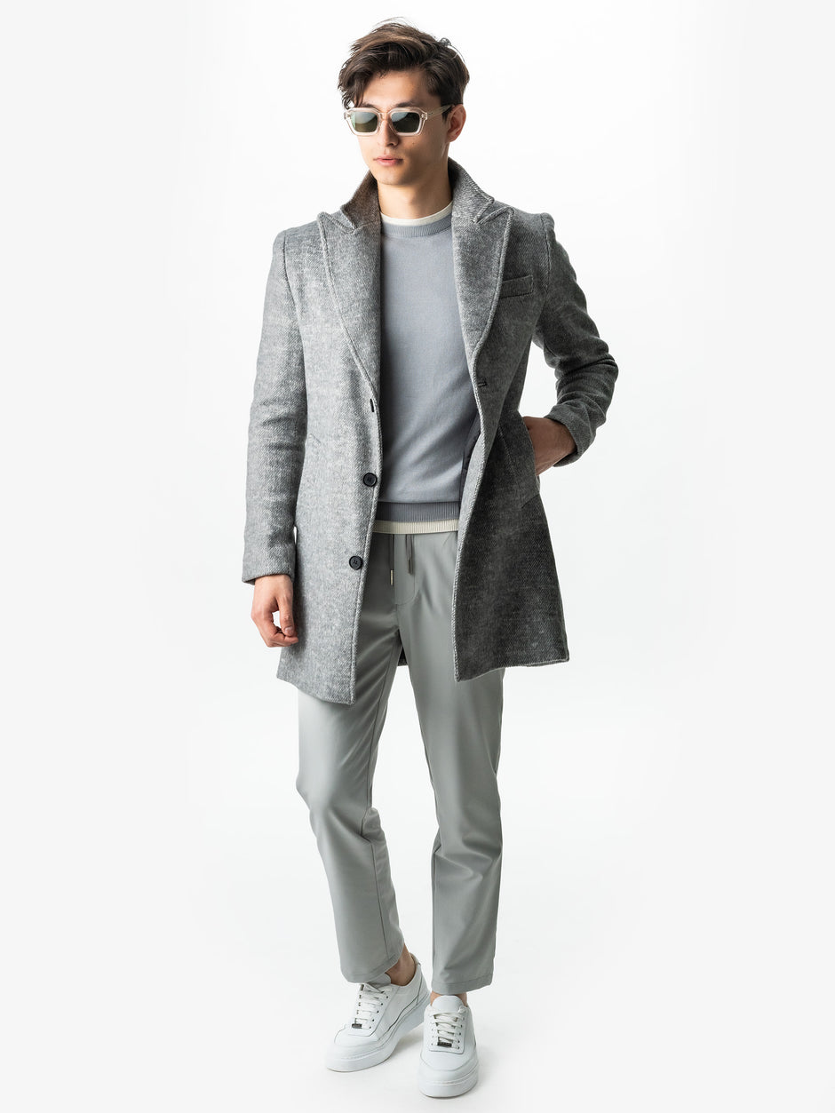 Pulover Barbati Casual Din Bumbac Gri Guler Circular Dublat BMan0011 (8)