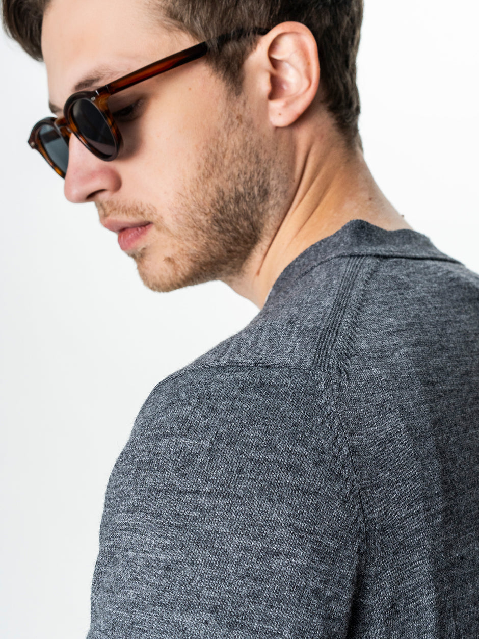 Pulover Gri Barbati Cu Nasturi Tip Cardigan BMan0038 (10)