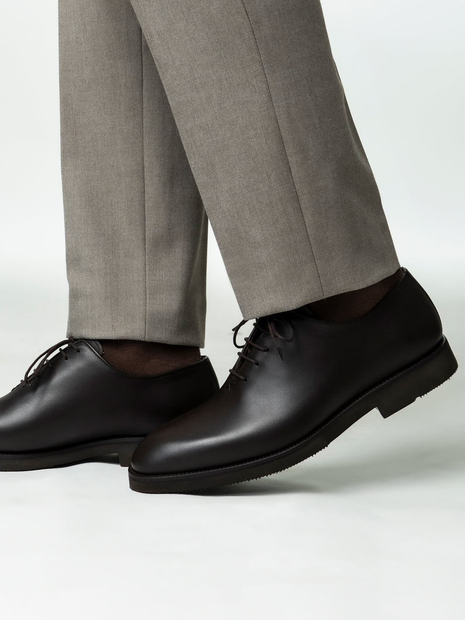 Pantofi Eleganti Barbati Maro Inchis Oxford Piele Naturala BMan0330 (2)