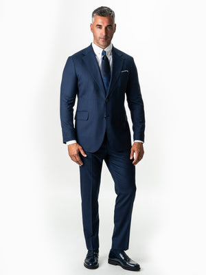 Costum Elegant Barbati Albastru Indigo 100% Lana Vitale Barberis All Season BMan0062
