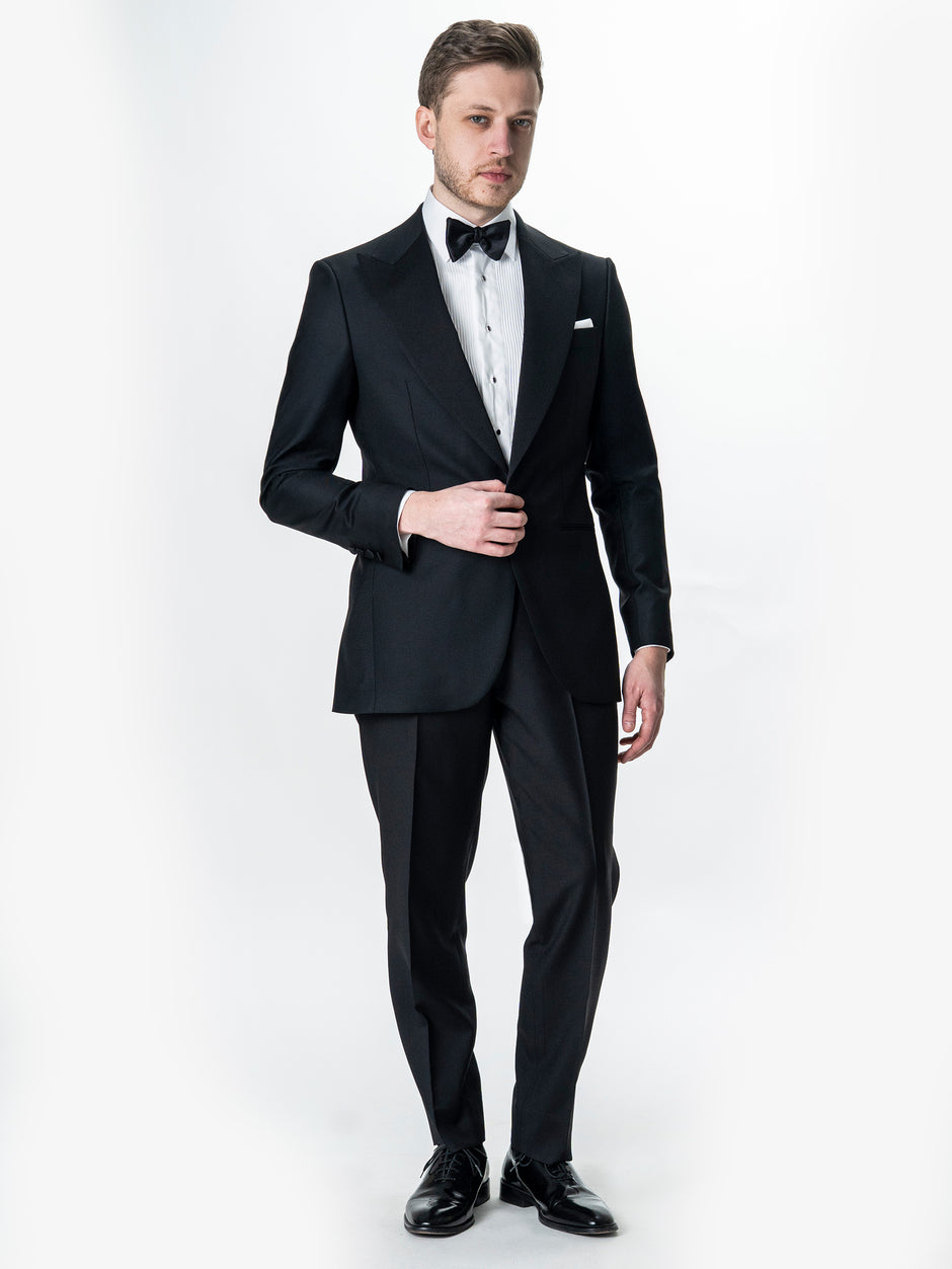 Costum Ceremonie Barbati Smoking Negru Lana Vitale Barberis BMan341 (2)