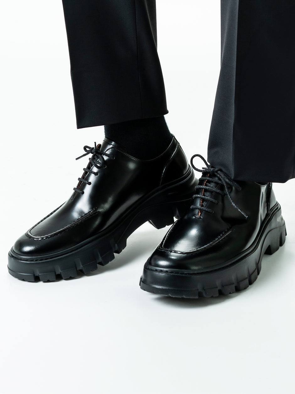 Pantofi Negri Semiluciosi Barbati Din Piele Naturala Design Zante BMan0420 (4)