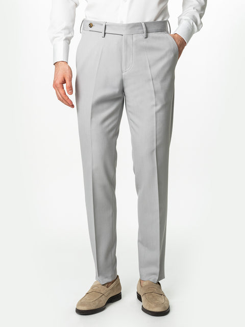 Pantaloni Gri Deschis Eleganti Barbati Stofa De Vara Lana Sarto BMan700