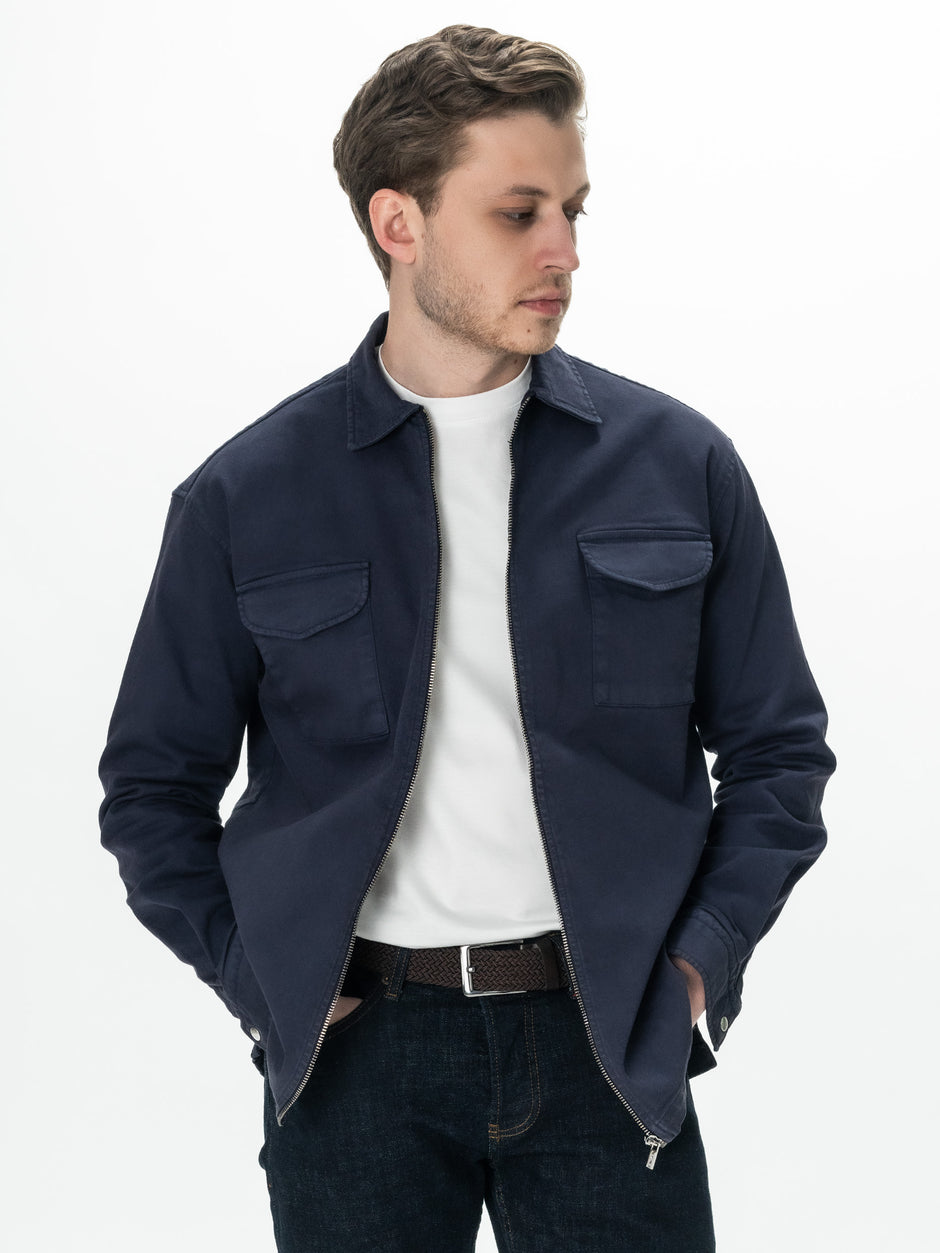 Jacheta Barbati Bleumarin Camasa Overshirt 100% Bumbac BMan0041 (1)