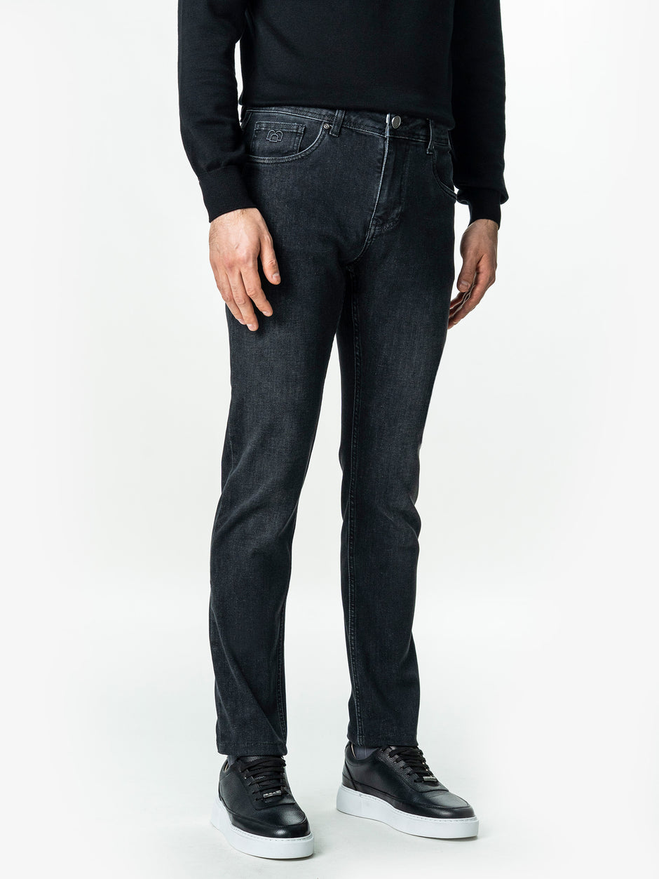 Blugi Barbati Gri Inchis Comfort Fit Denim T400 BMan0003 (1)