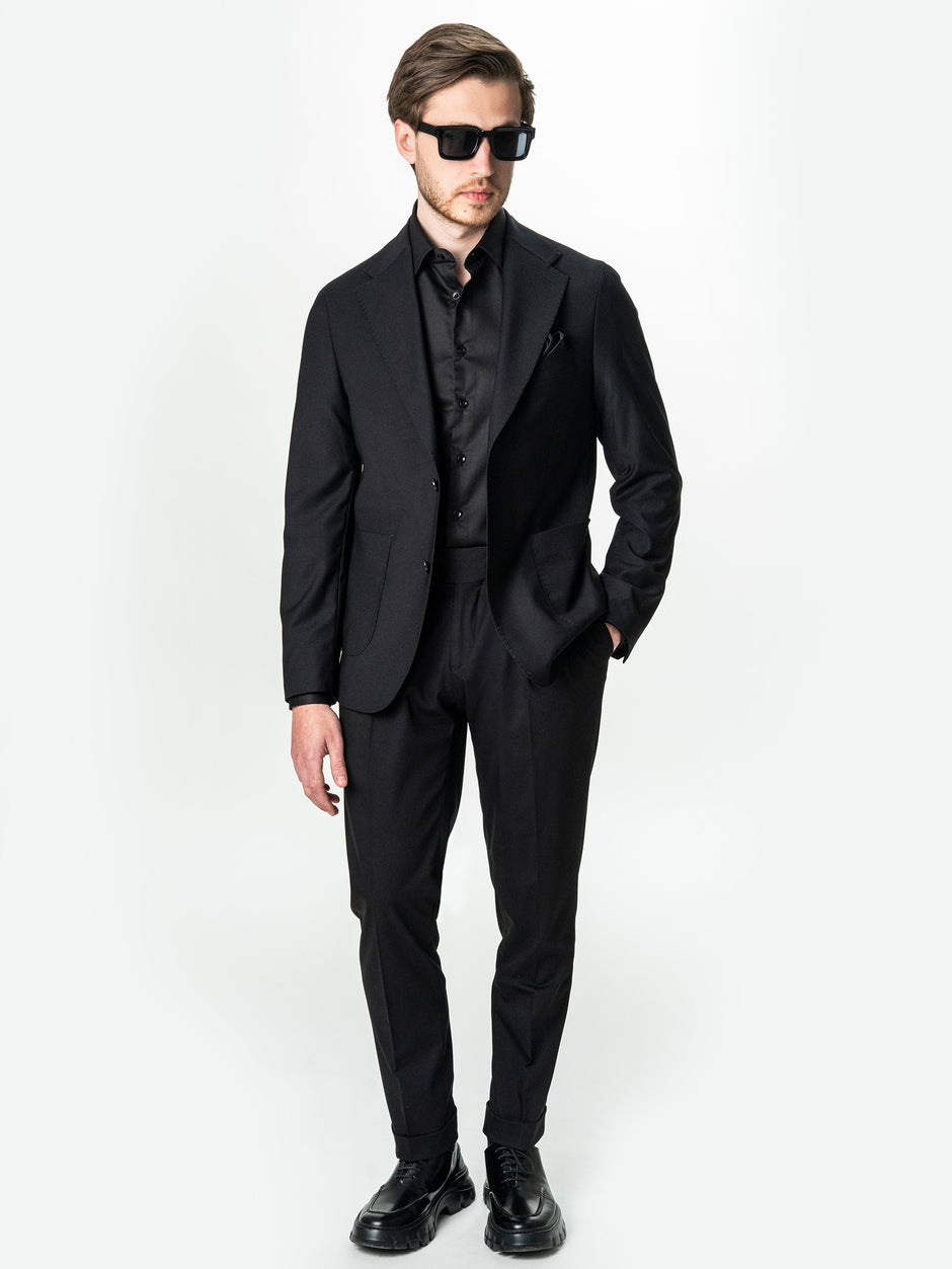 Camasa Barbati Eleganta Neagra 100% Bumbac Usor De Calcat All Season BMan0060 (2)