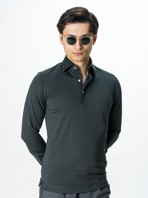 Camasa Barbati Premium Gri Guler Polo din 100% Bumbac BMan0076