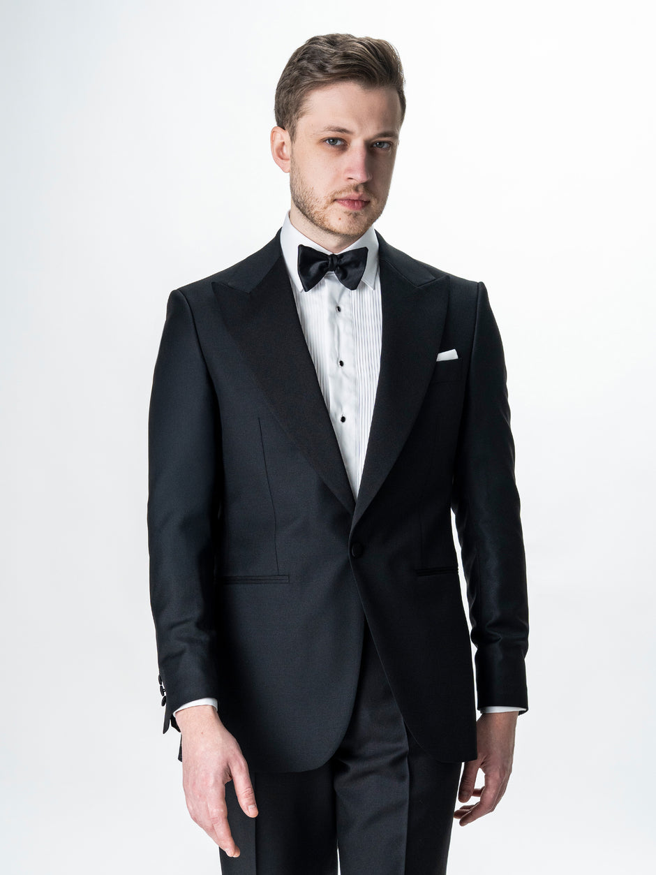 Costum Ceremonie Barbati Smoking Negru Lana Vitale Barberis BMan341 (4)