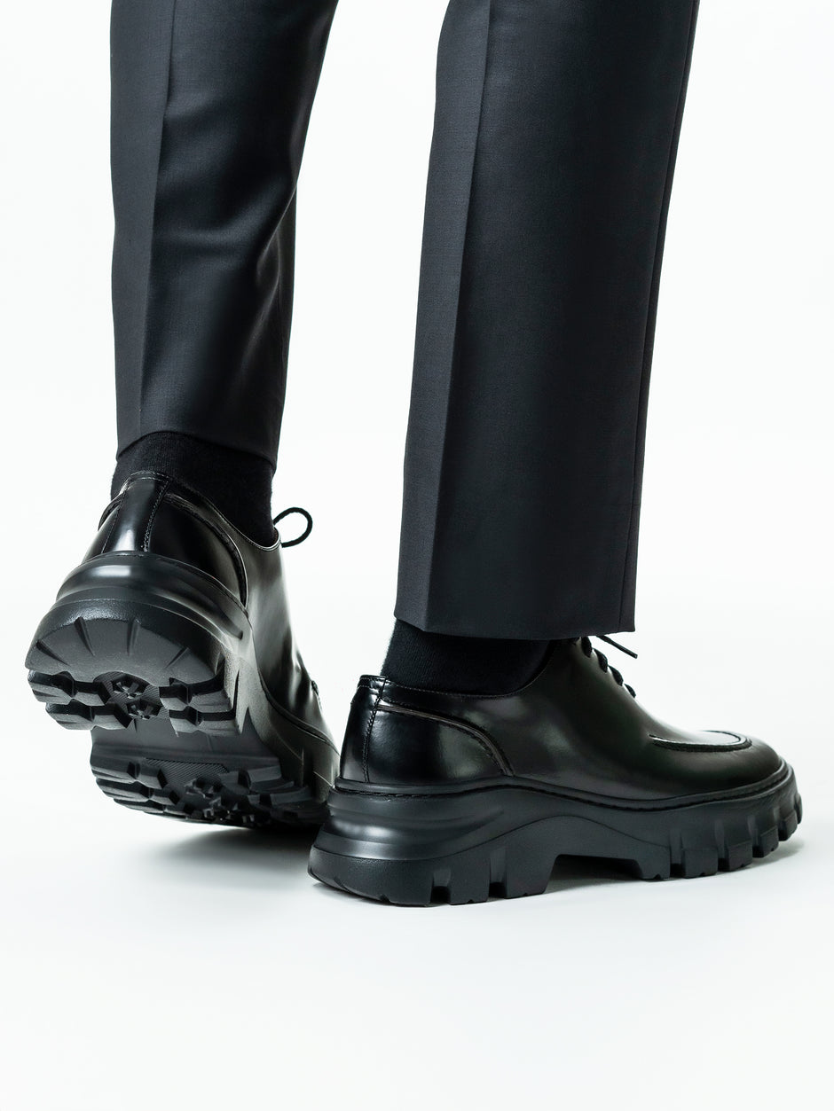 Pantofi Negri Semiluciosi Barbati Din Piele Naturala Design Zante BMan0420 (8)
